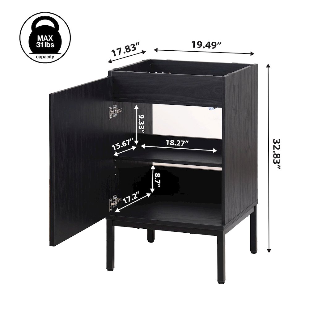 Rowan 20 in. W x 18 in. D x 33 in. H Geometric 2-Shelf Soft-Close Bathroom. Picture 5