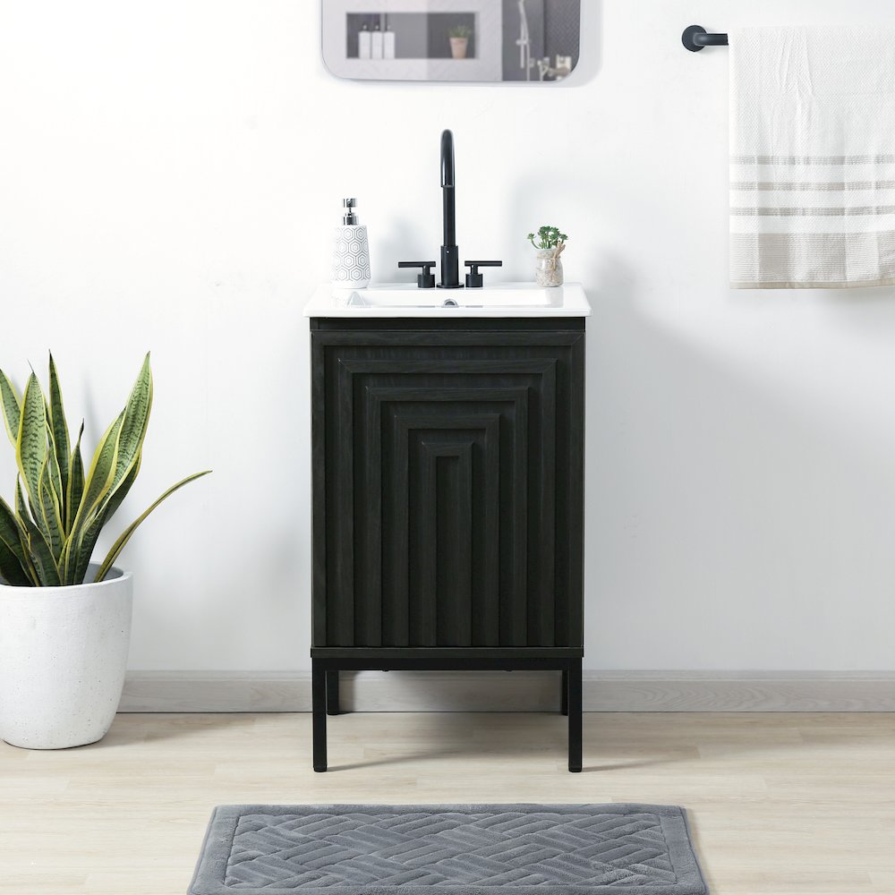 Rowan 20 in. W x 18 in. D x 33 in. H Geometric 2-Shelf Soft-Close Bathroom. Picture 2