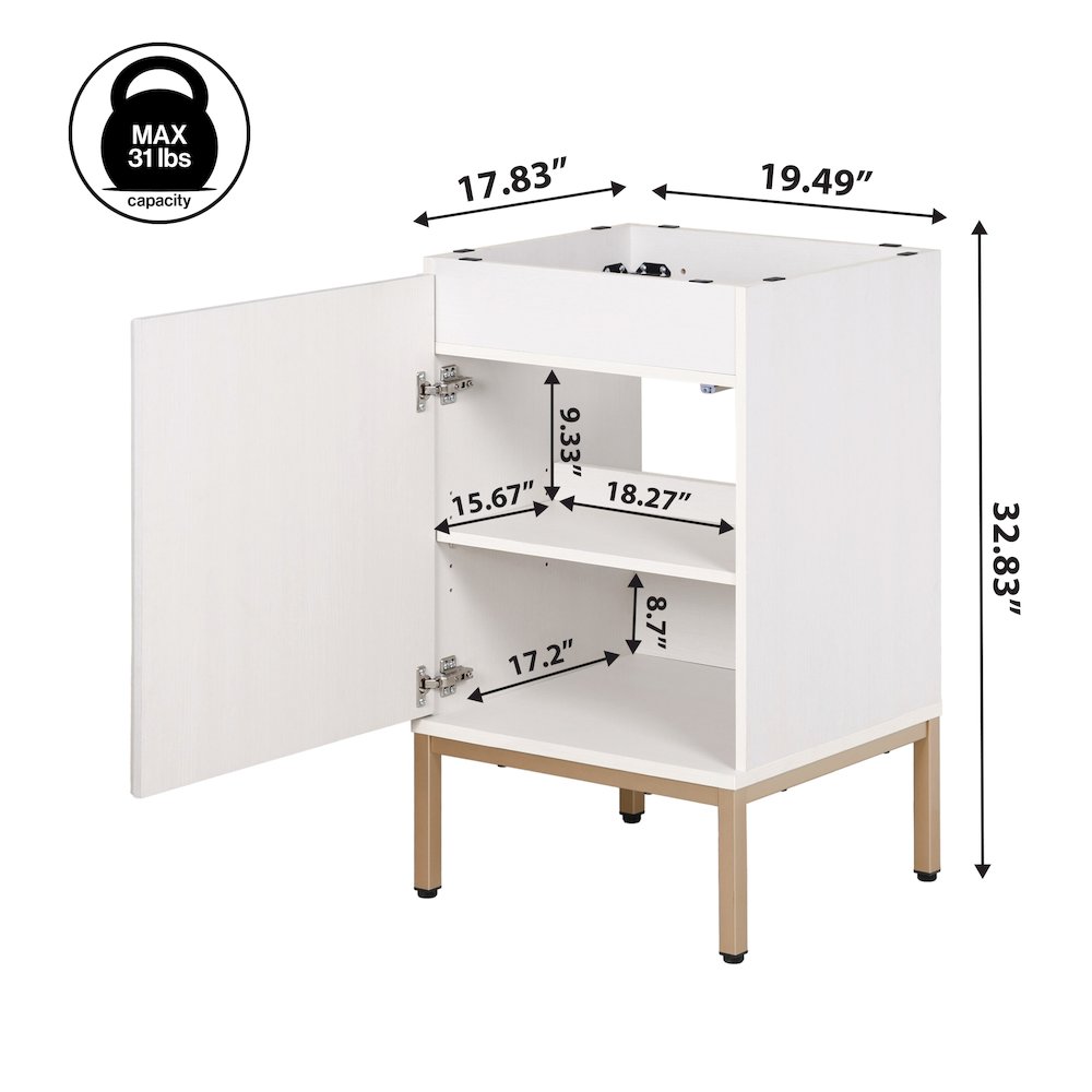 Rowan 20 in. W x 18 in. D x 33 in. H Geometric 2-Shelf Soft-Close Bathroom. Picture 4