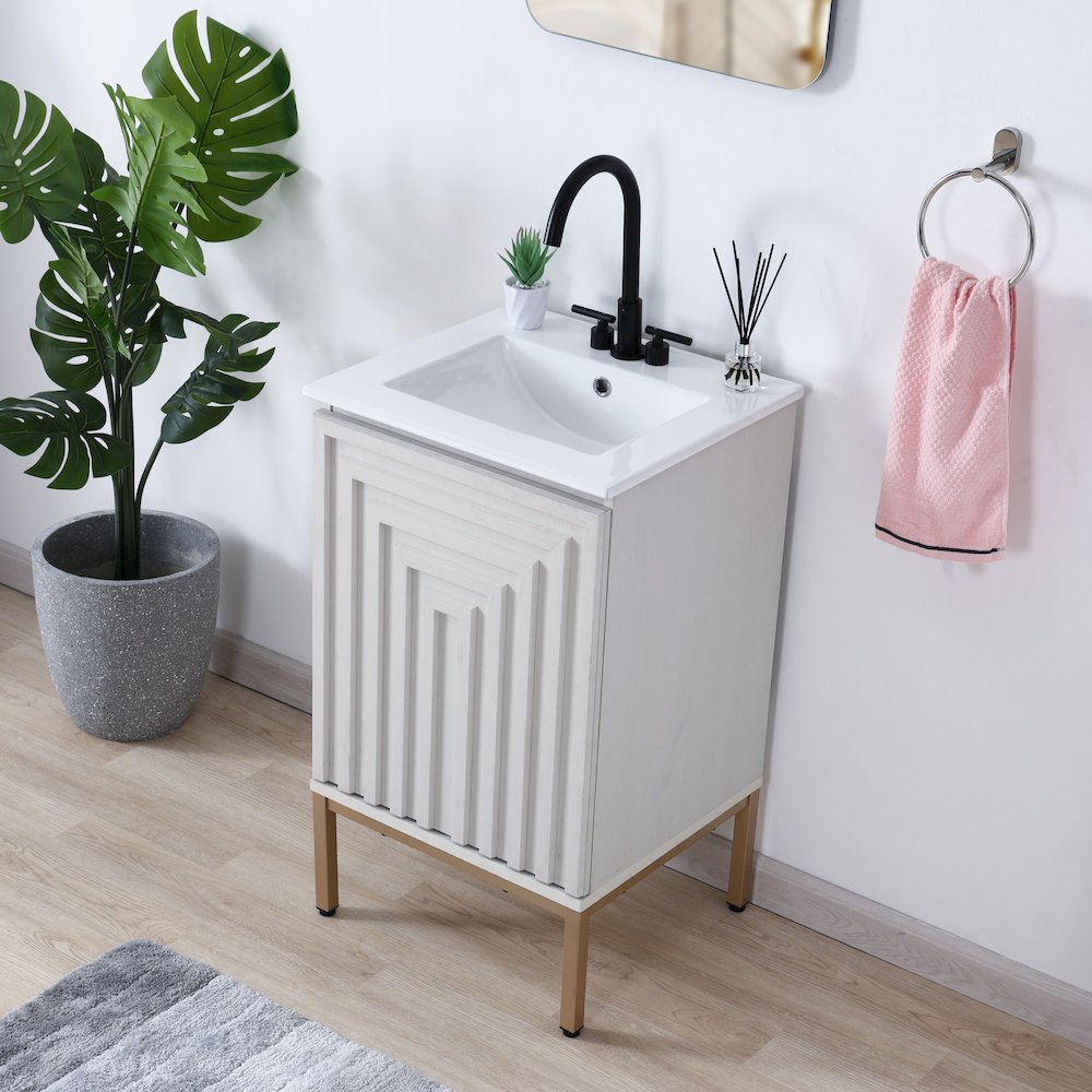 Rowan 20 in. W x 18 in. D x 33 in. H Geometric 2-Shelf Soft-Close Bathroom. Picture 3
