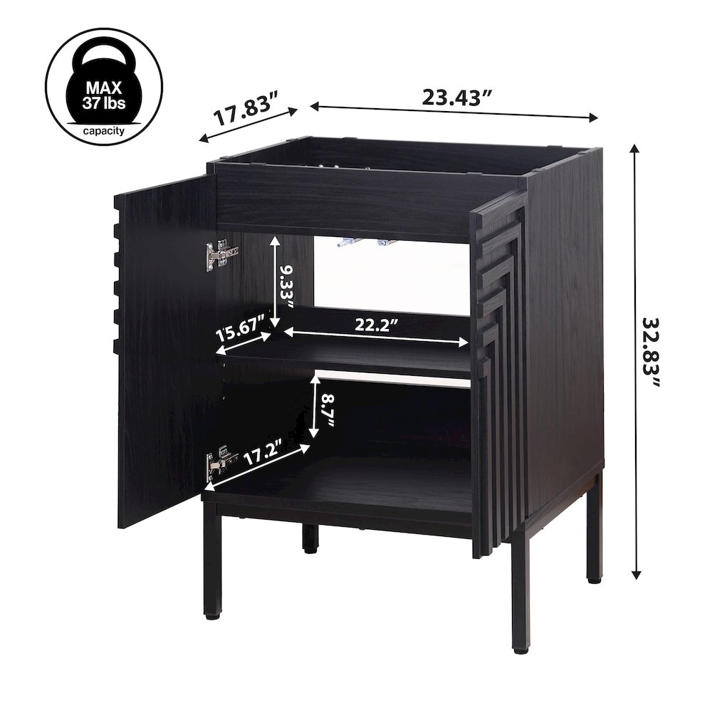 Rowan 24 in. W x 18 in. D x 33 in. H Geometric 2-Shelf Soft-Close Bathroom. Picture 5
