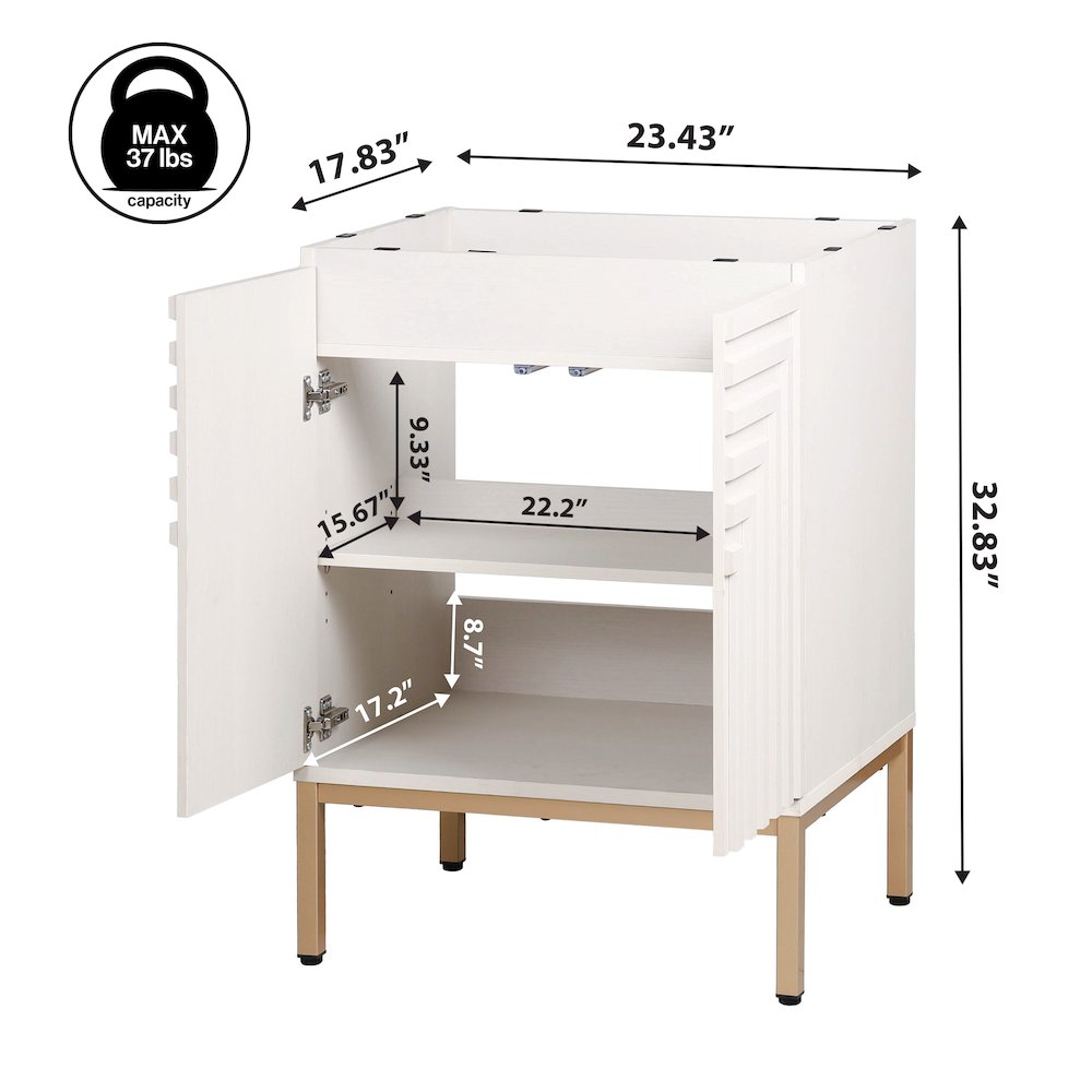 Rowan 24 in. W x 18 in. D x 33 in. H Geometric 2-Shelf Soft-Close Bathroom. Picture 4