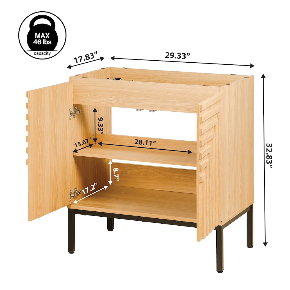 Rowan 30 in. W x 18 in. D x 33 in. H Geometric 2-Shelf Soft-Close Bathroom. Picture 4
