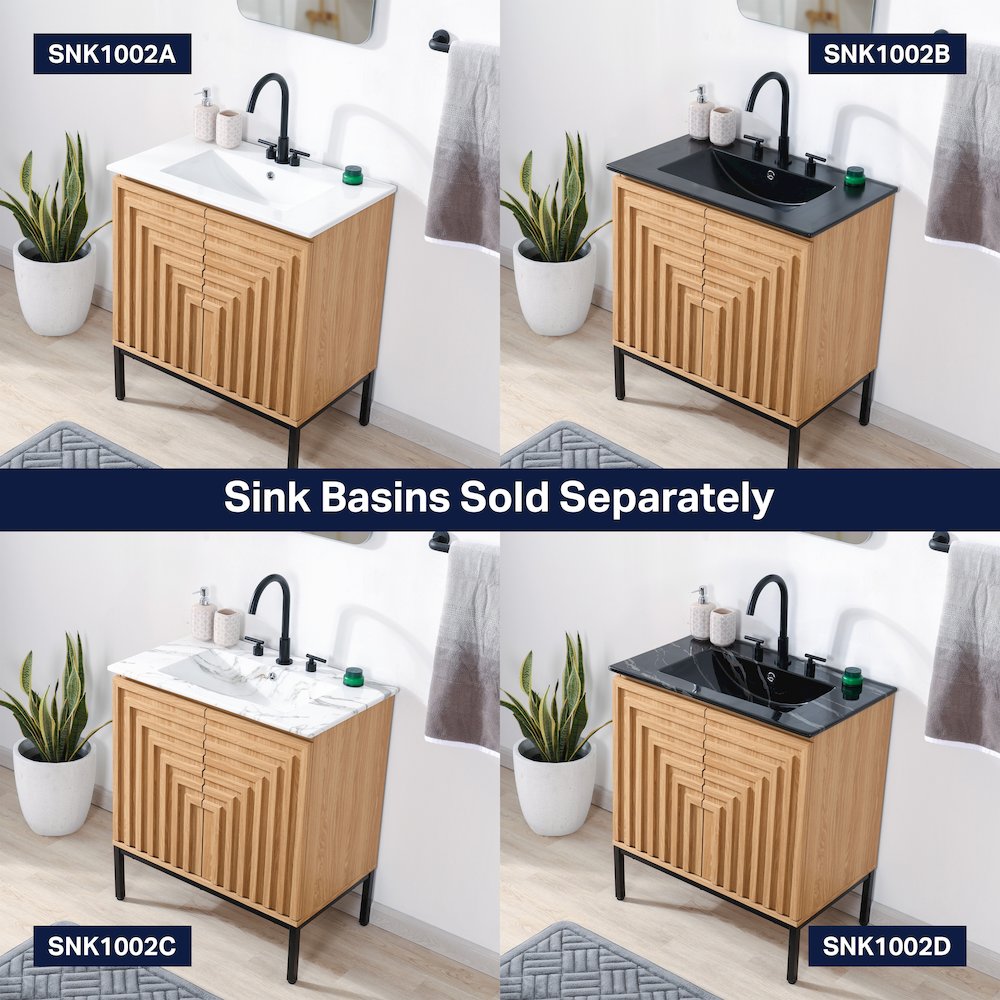 Rowan 30 in. W x 18 in. D x 33 in. H Geometric 2-Shelf Soft-Close Bathroom. Picture 6