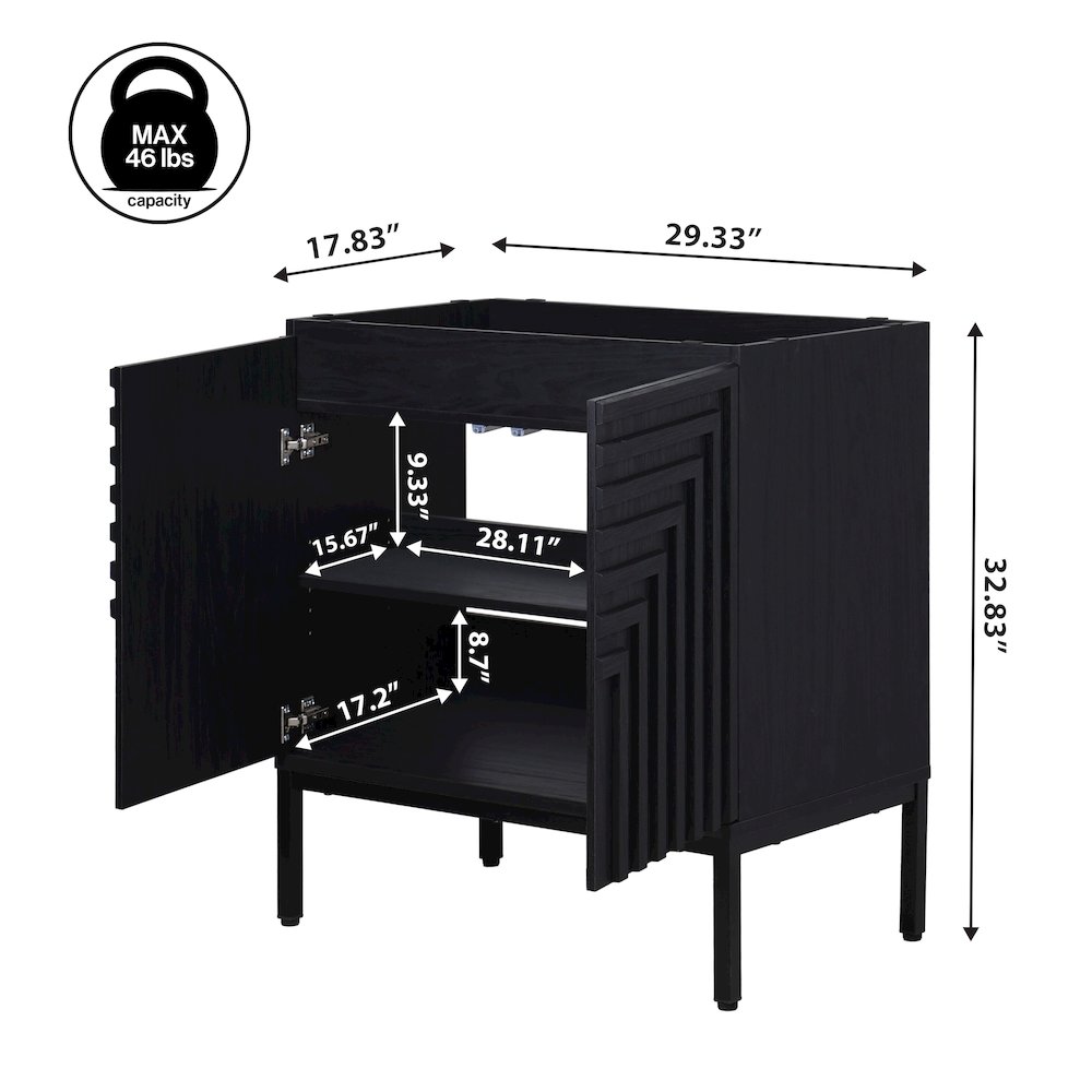 Rowan 30 in. W x 18 in. D x 33 in. H Geometric 2-Shelf Soft-Close Bathroom. Picture 4