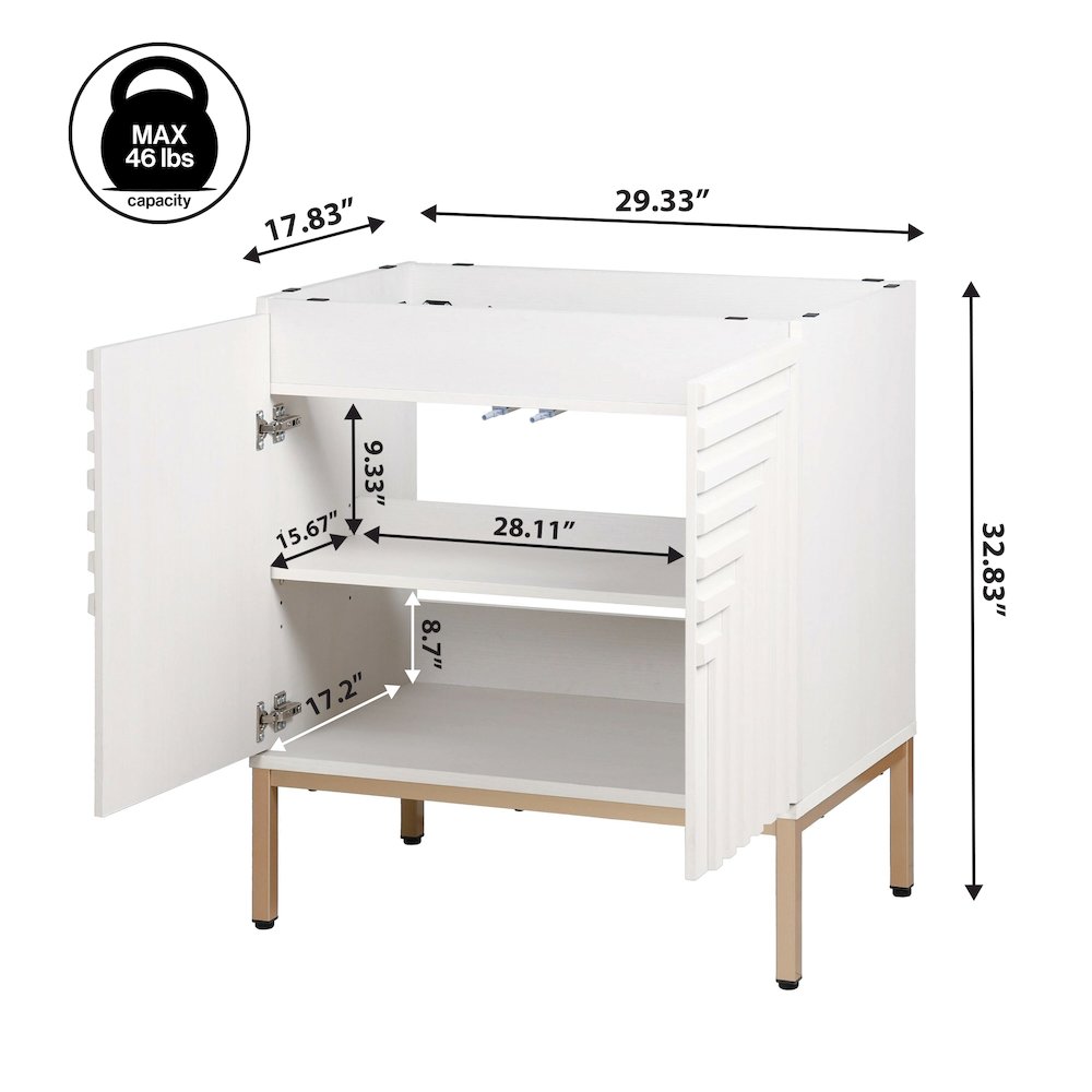 Rowan 30 in. W x 18 in. D x 33 in. H Geometric 2-Shelf Soft-Close Bathroom. Picture 4