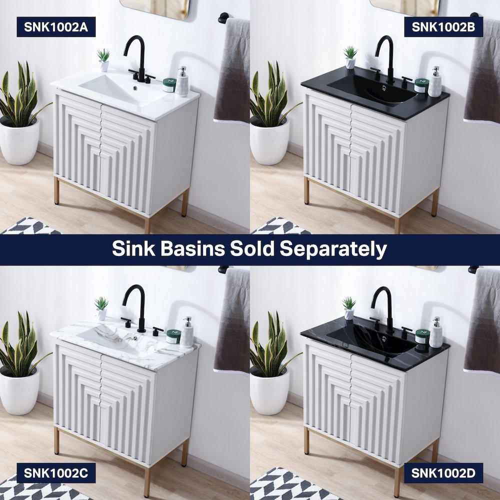 Rowan 30 in. W x 18 in. D x 33 in. H Geometric 2-Shelf Soft-Close Bathroom. Picture 6
