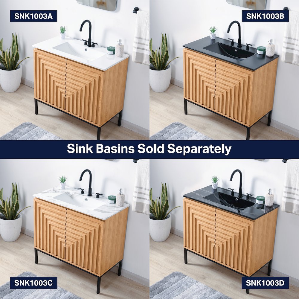 Rowan 36 in. W x 18 in. D x 33 in. H Geometric 2-Shelf Soft-Close Bathroom. Picture 6