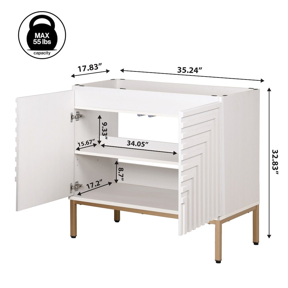 Rowan 36 in. W x 18 in. D x 33 in. H Geometric 2-Shelf Soft-Close Bathroom. Picture 4
