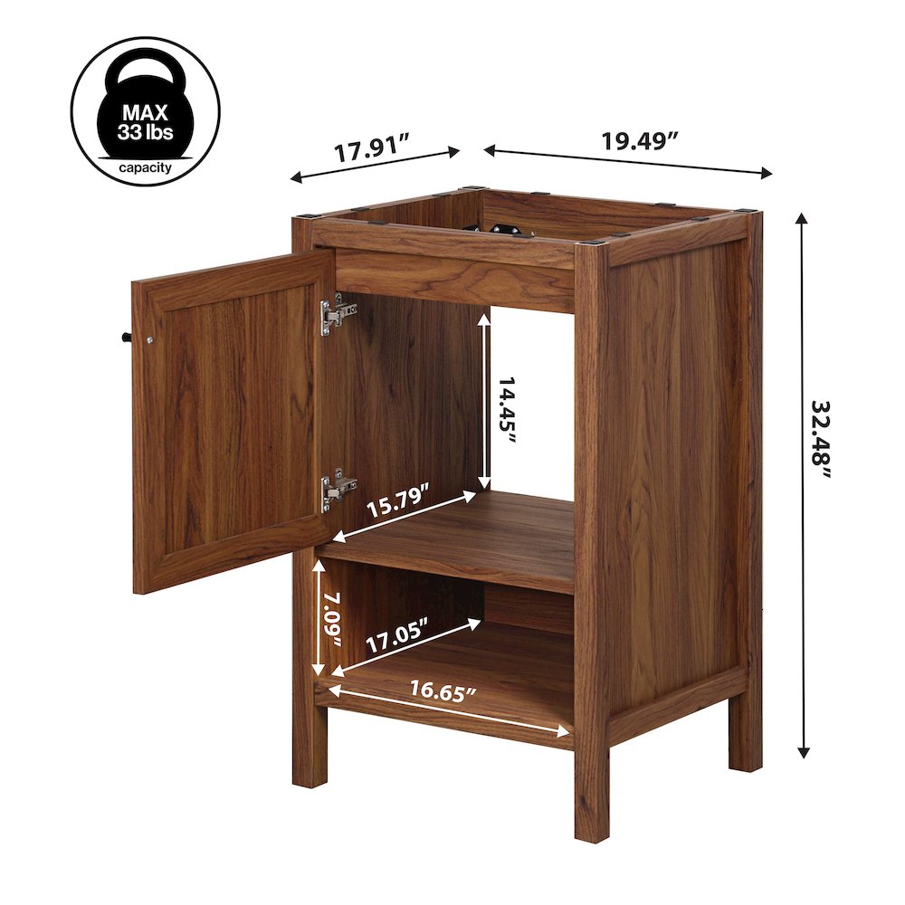 Jasper 20 in. W x 18 in. D x 33 in. H Rattan Coastal 2-Shelf Freestanding. Picture 5
