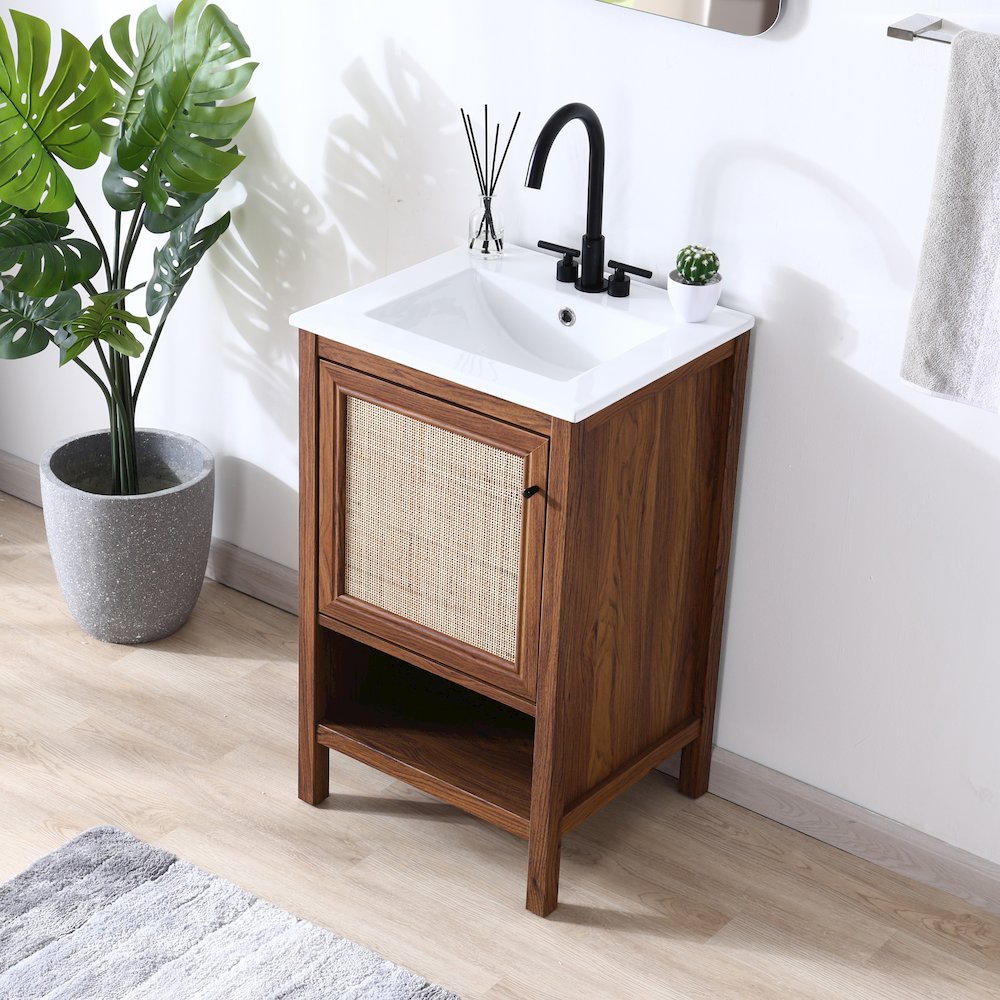 Jasper 20 in. W x 18 in. D x 33 in. H Rattan Coastal 2-Shelf Freestanding. Picture 3