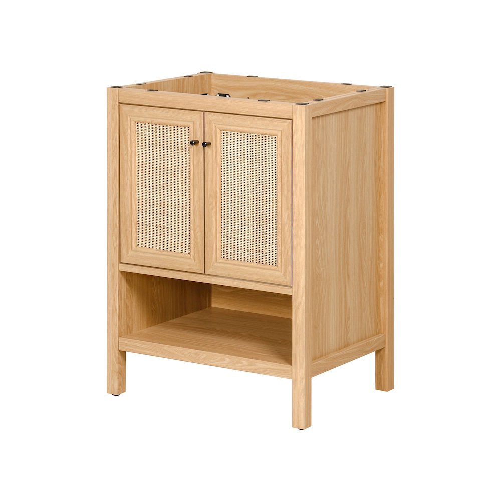 Jasper 24 in. W x 18 in. D x 33 in. H Rattan Coastal 2-Shelf Freestanding. Picture 1
