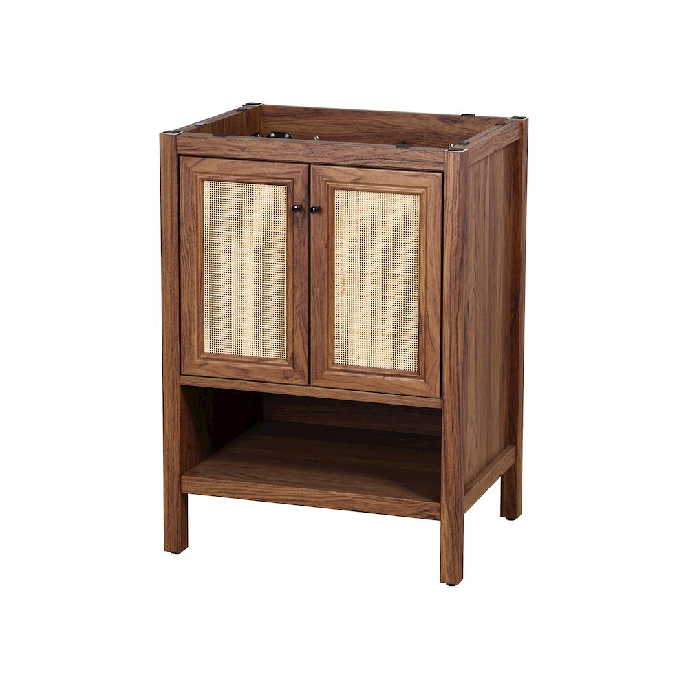 Jasper 24 in. W x 18 in. D x 33 in. H Rattan Coastal 2-Shelf Freestanding. Picture 1