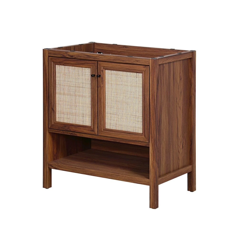 Jasper 30 in. W x 18 in. D x 33 in. H Rattan Coastal 2-Shelf Freestanding. Picture 1