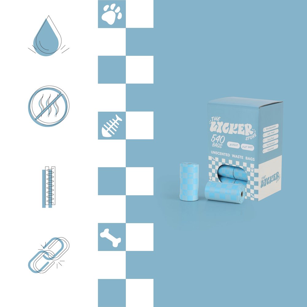 The Licker Store 13 in. x 9 in. Extra Thick Leak Proof Unscented Dog Poop Bags. Picture 5