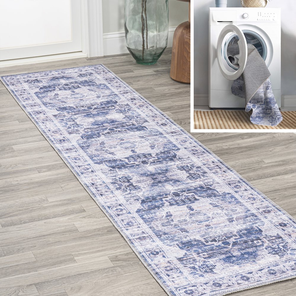 Alanya Ornate Medallion Washable Indoor/Outdoor Area Rug. Picture 7