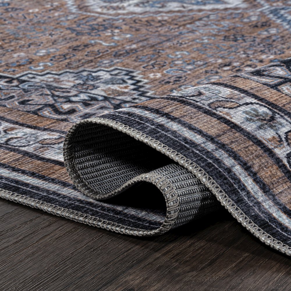 Dalyan Geometric Medallions Machine-Washable Runner Rug. Picture 4