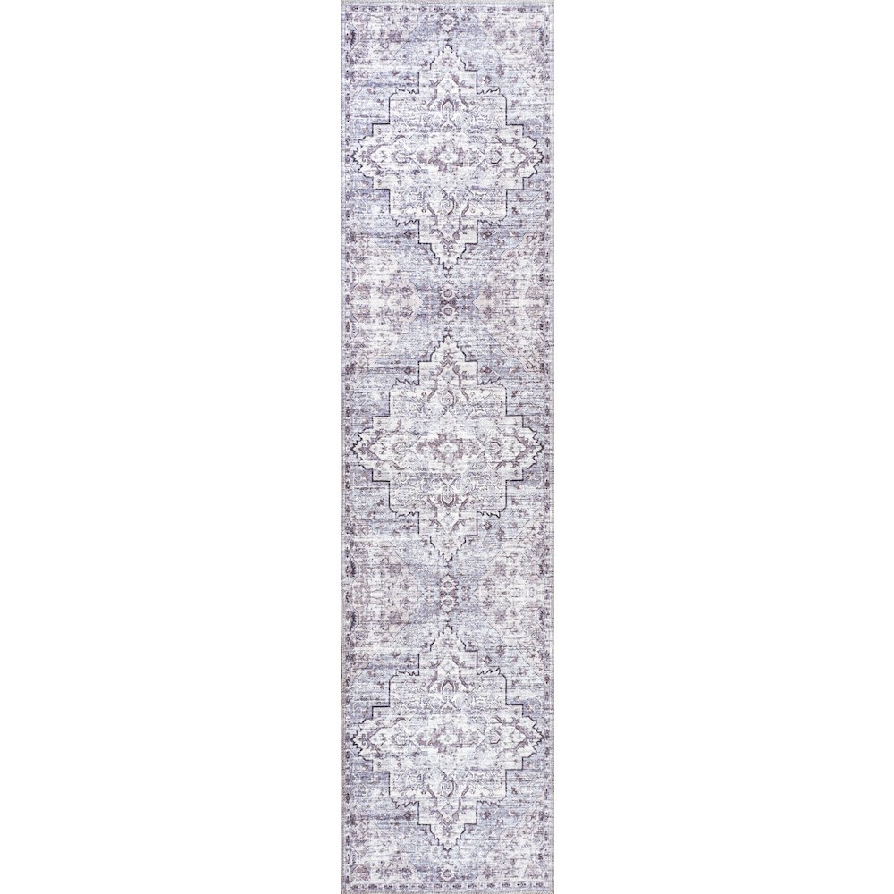 Didim Boho Gray Medallion Washable Indoor/Outdoor Area Rug. Picture 1