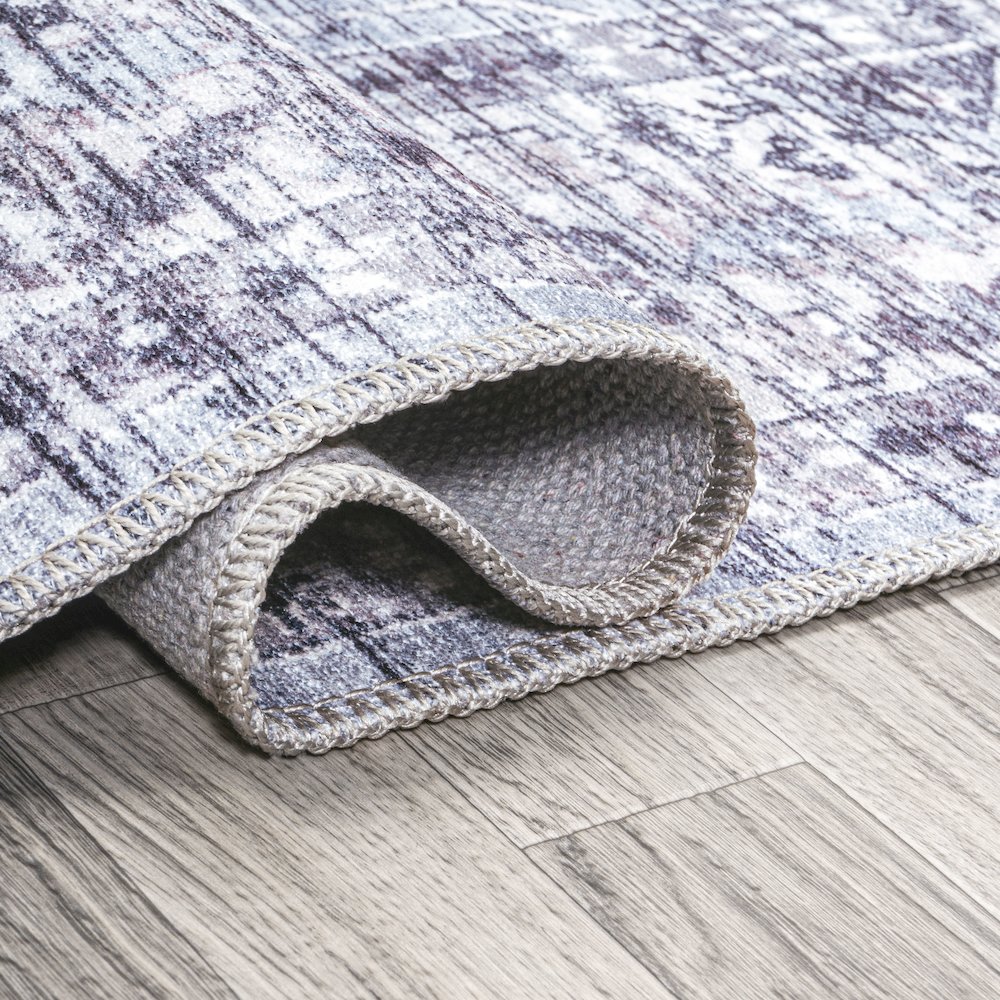 Didim Boho Gray Medallion Washable Indoor/Outdoor Area Rug. Picture 6