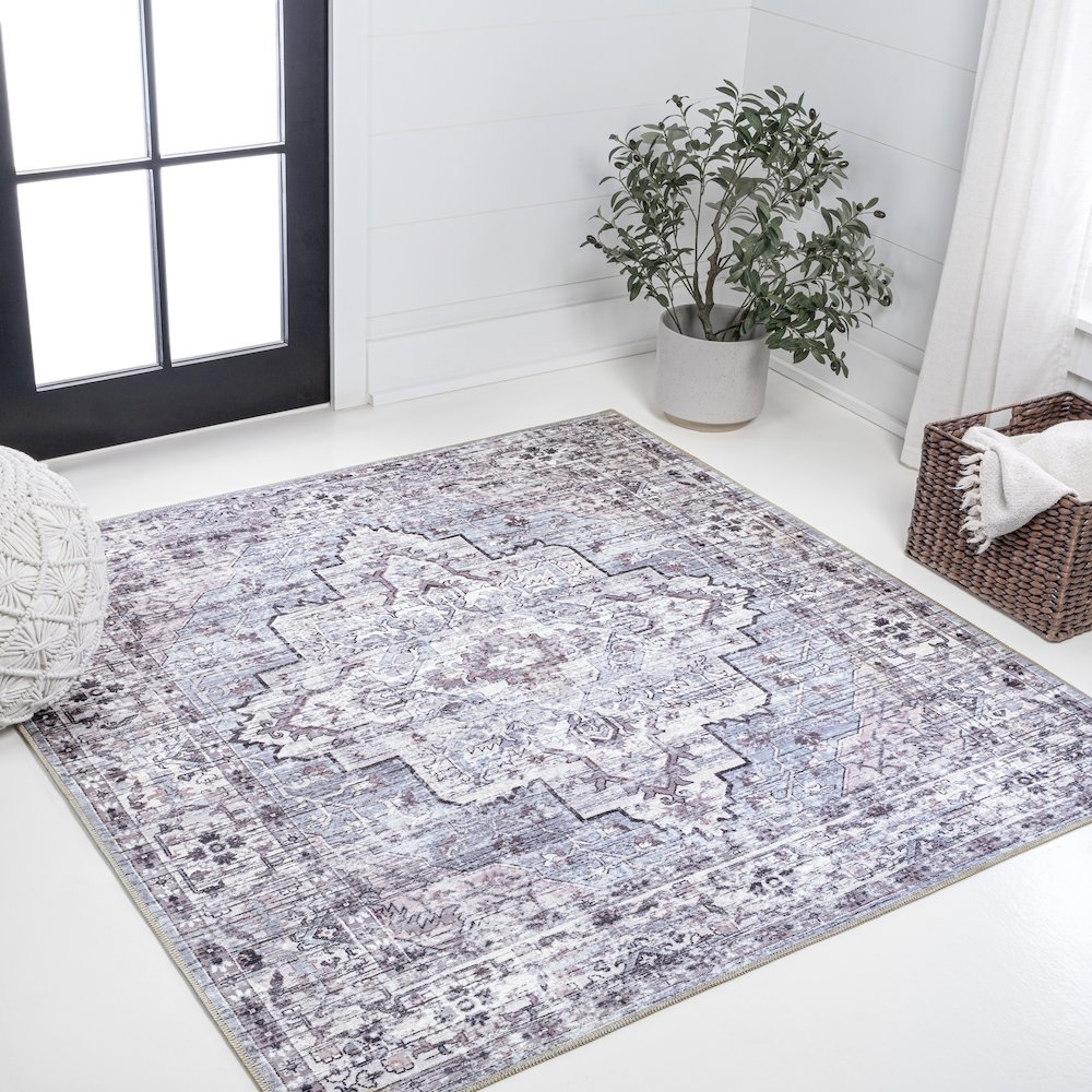 Didim Boho Medallion Machine-Washable Area Rug. Picture 1
