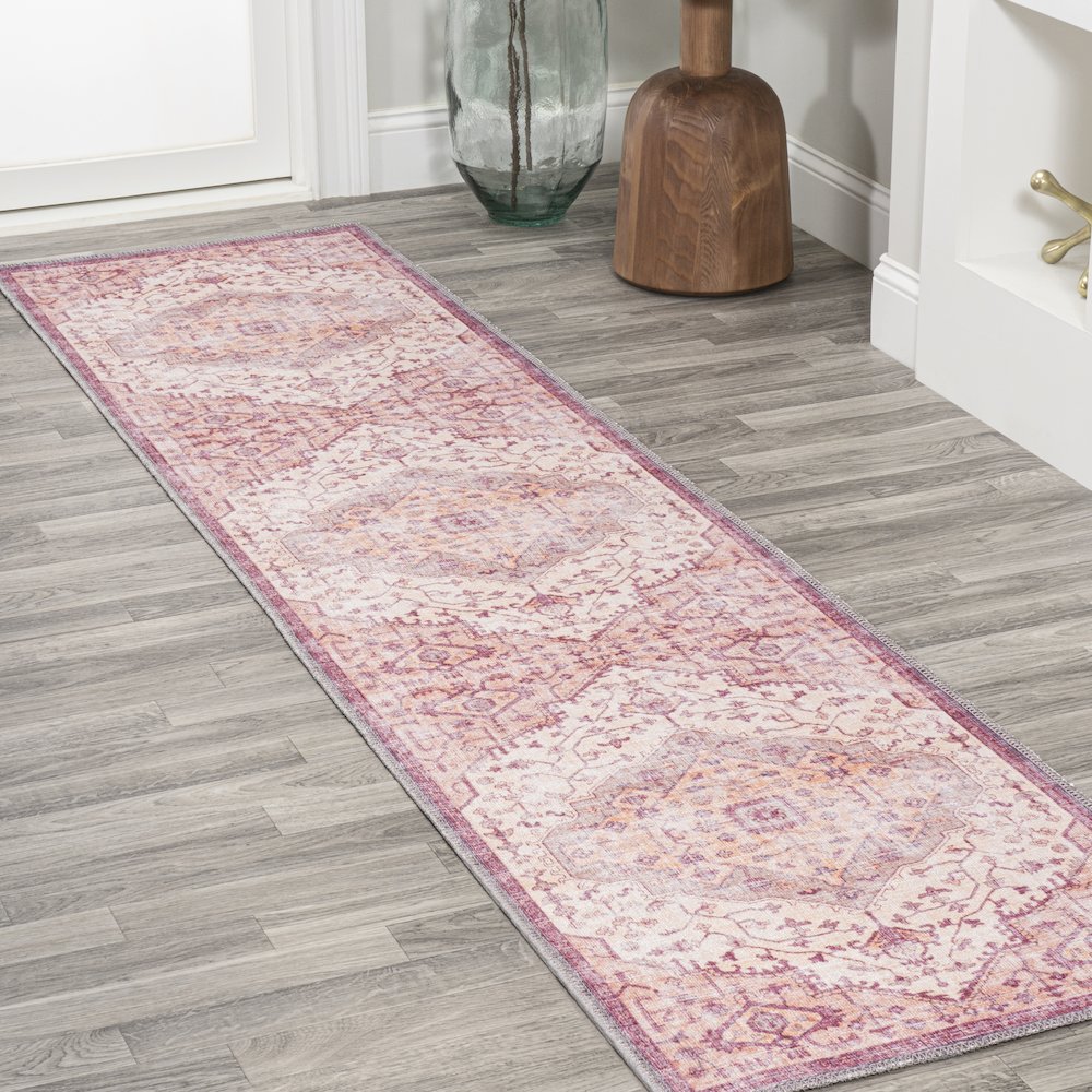 Alacati Ogee Medallion Washable Indoor/Outdoor Area Rug. Picture 2
