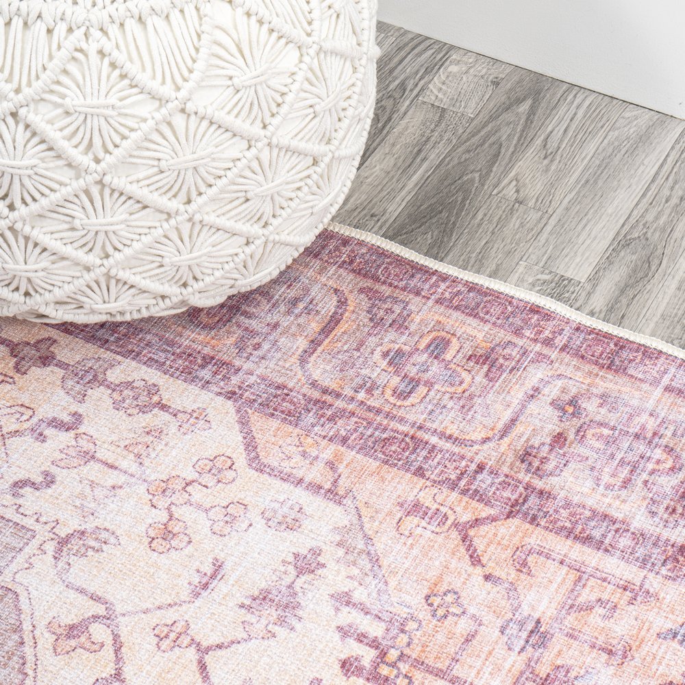 Alacati Ogee Medallion Washable Indoor/Outdoor Area Rug. Picture 4