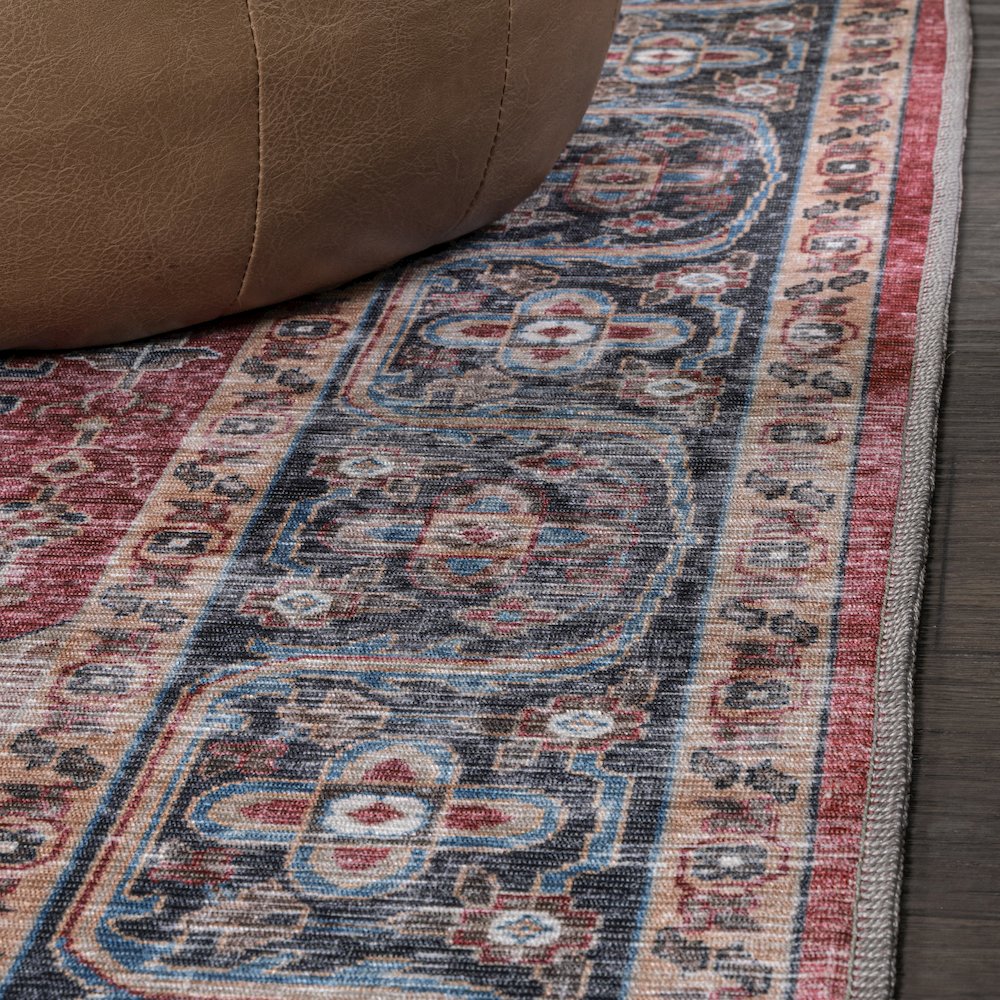 Alacati Ogee Medallion Machine-Washable Runner Rug. Picture 3