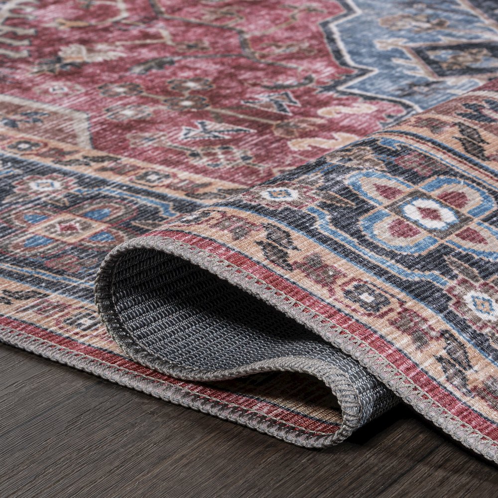 Alacati Ogee Medallion Machine-Washable Runner Rug. Picture 4