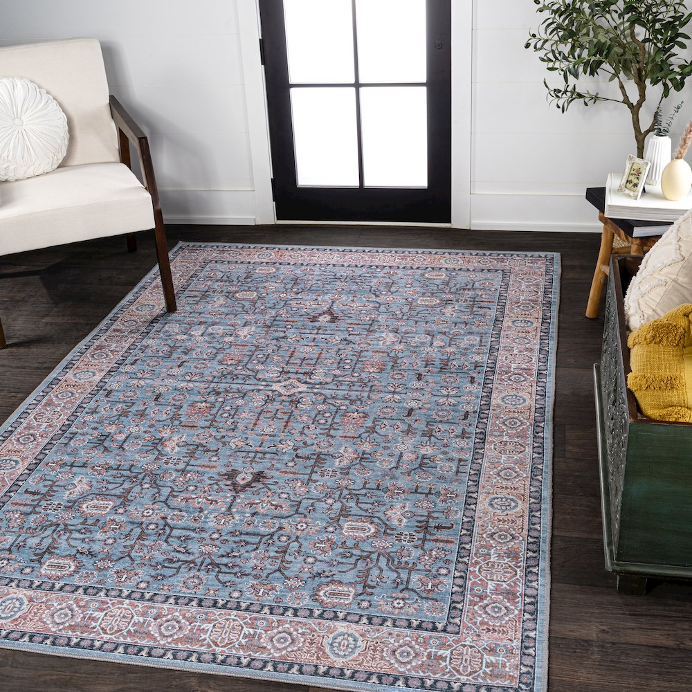 Kemer All-Over Persian Machine-Washable Area Rug. Picture 1