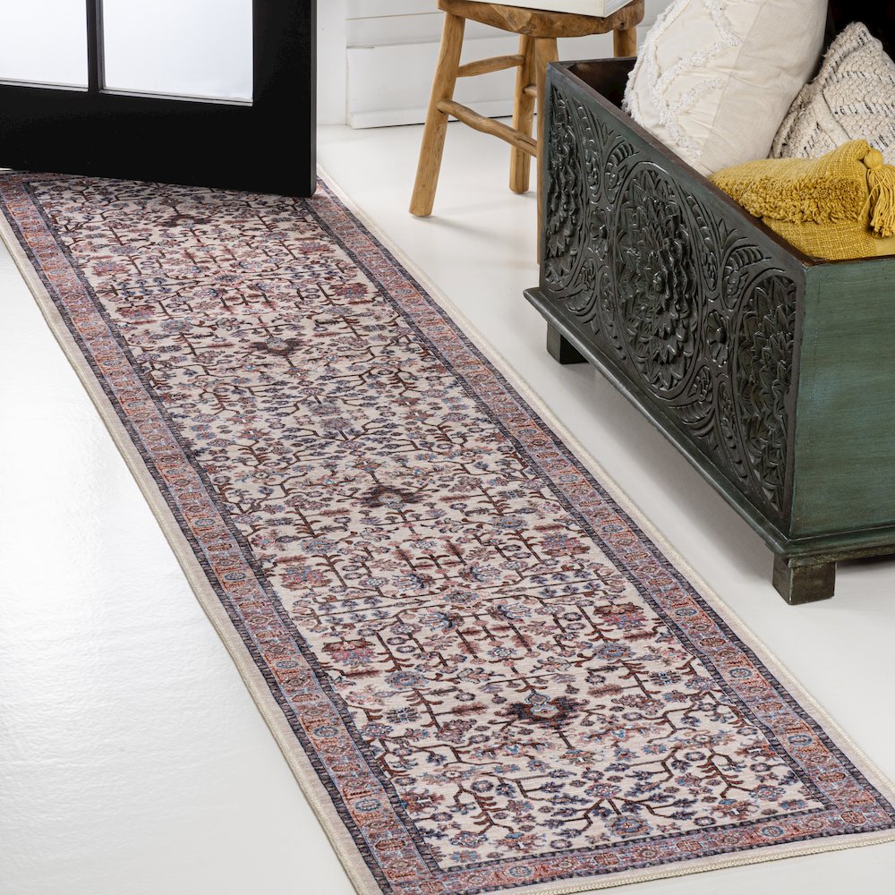 Kemer All-Over Persian Machine-Washable Runner Rug. Picture 1