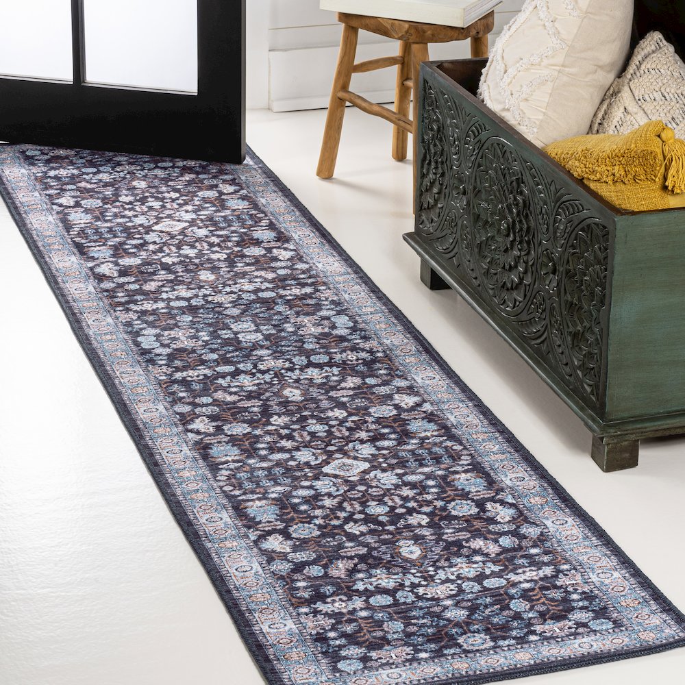 Kemer All-Over Persian Machine-Washable Runner Rug. Picture 1