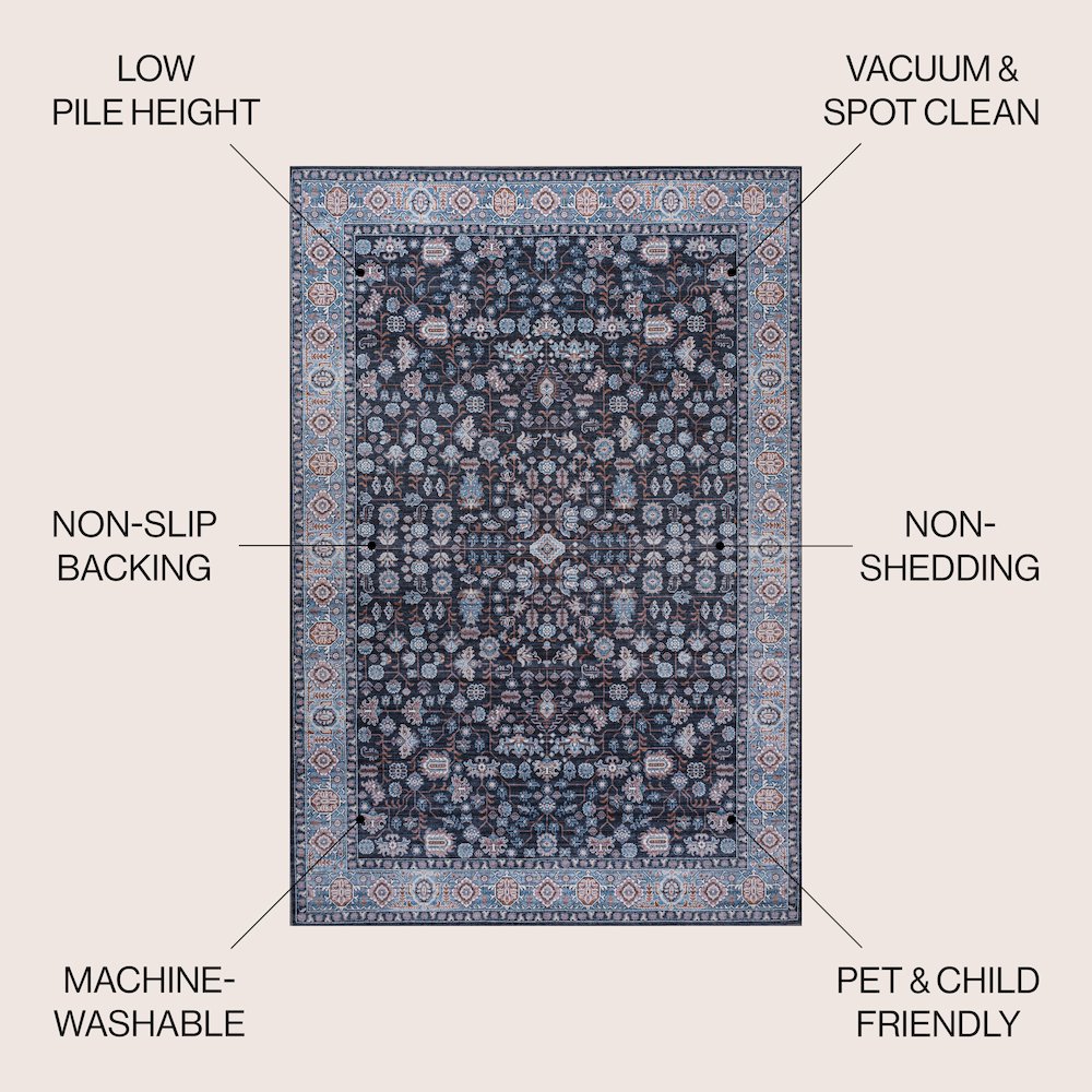 Kemer All-Over Persian Machine-Washable Area Rug. Picture 8