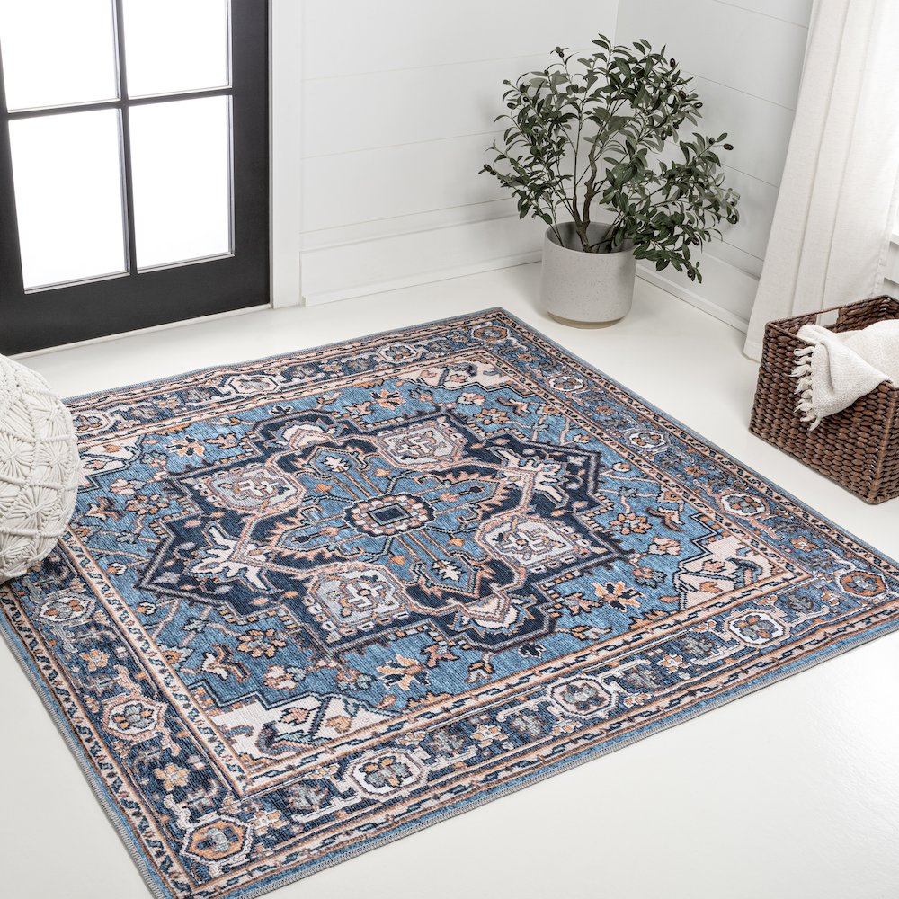 Cirali Ornate Large Medallion Machine-Washable Area Rug. Picture 1