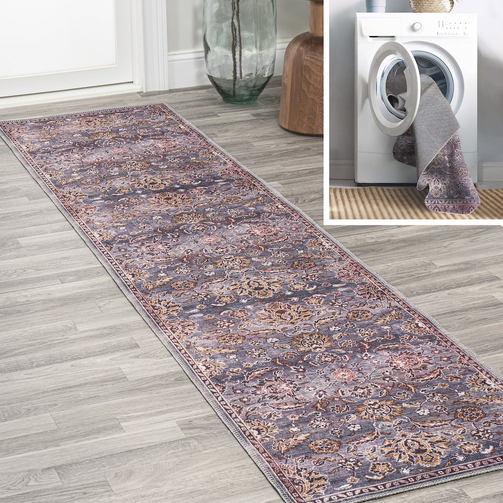 Victoria Ornate Persian All Over Washable Indoor/Outdoor Area Rug. Picture 7