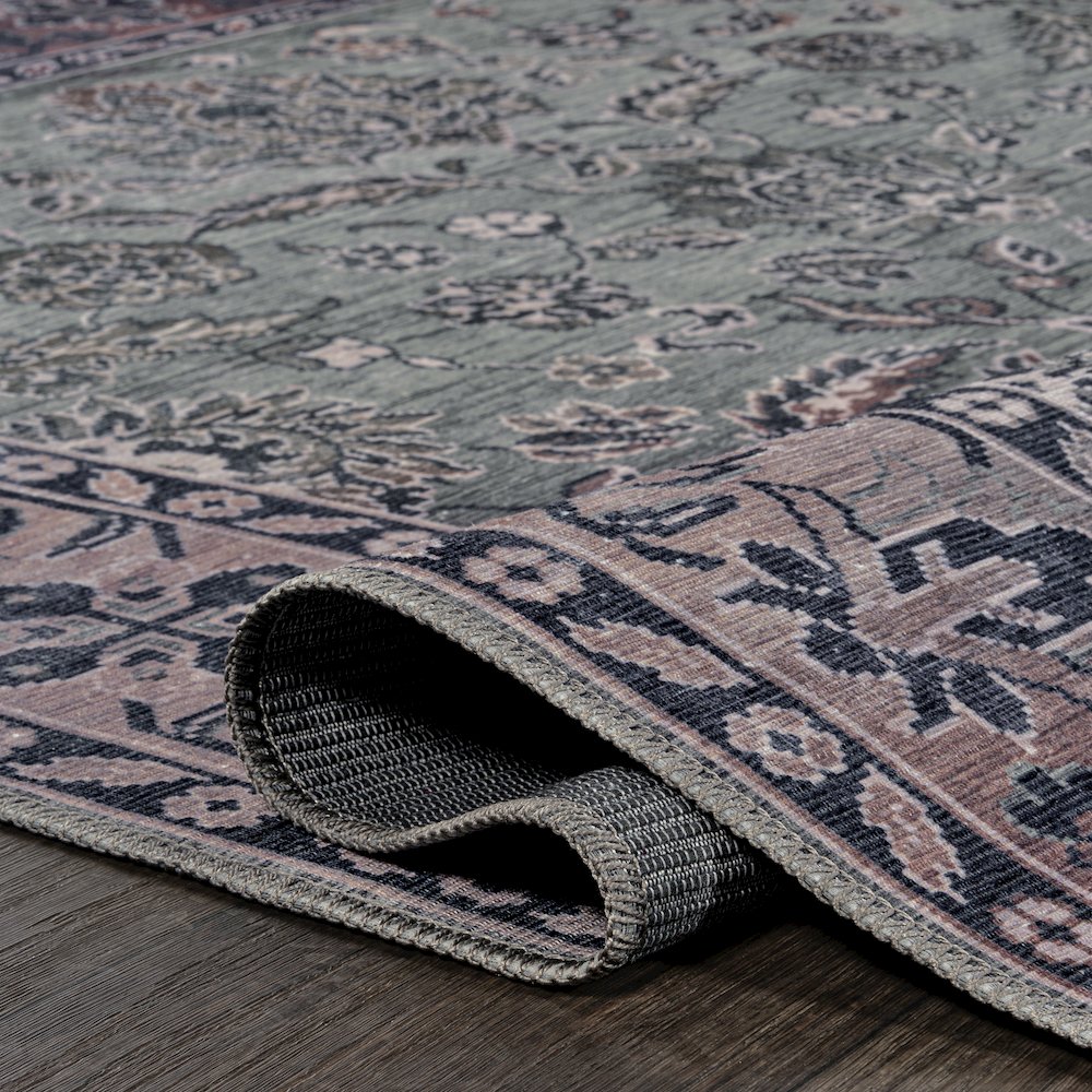Victoria Ornate Persian All-Over Machine-Washable Runner Rug. Picture 4
