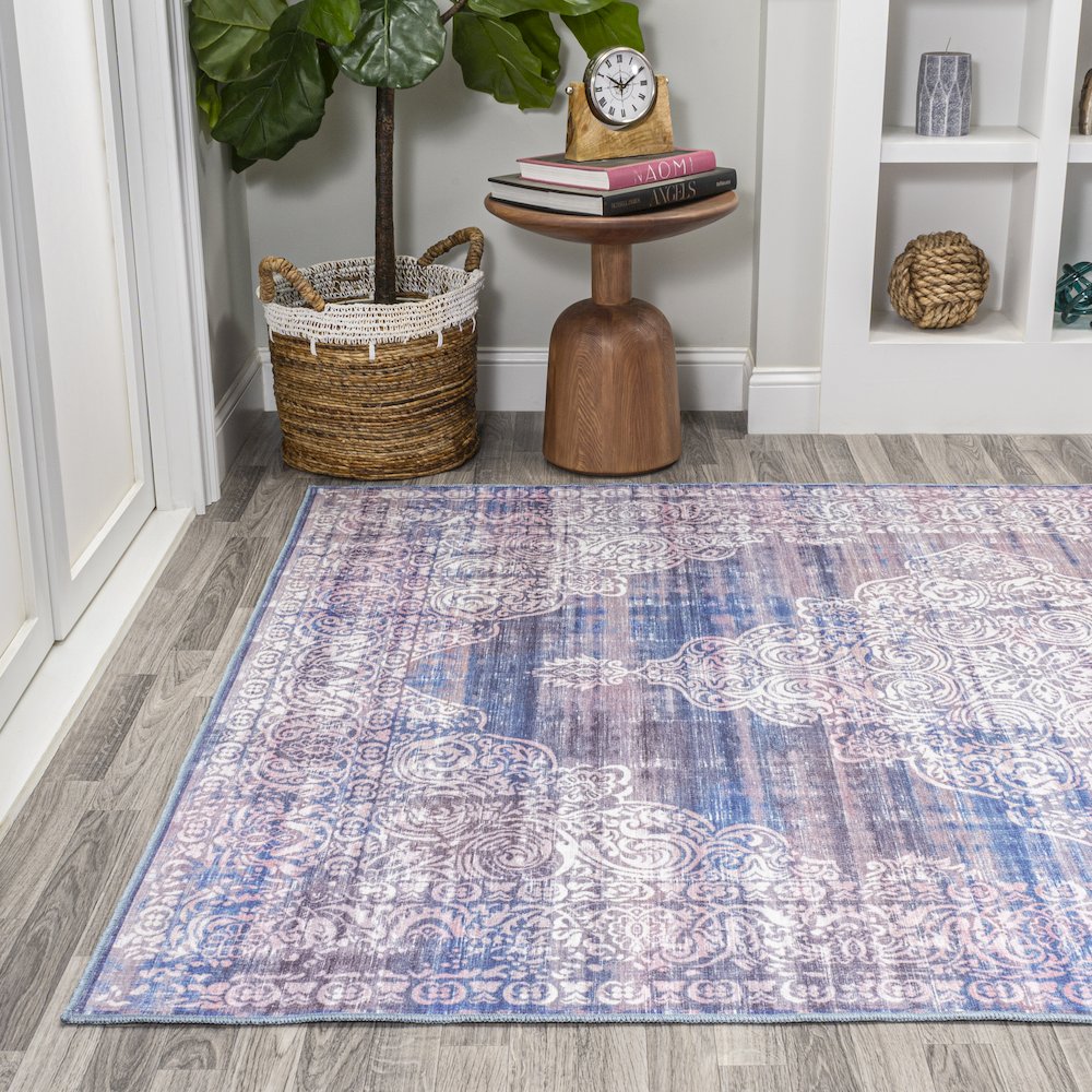 Regis Bohemian Medallion Washable Indoor/Outdoor Area Rug. Picture 3