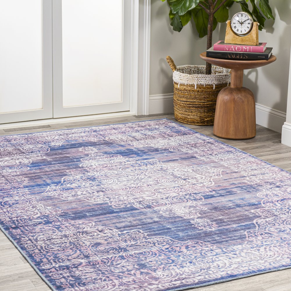 Regis Bohemian Medallion Washable Indoor/Outdoor Area Rug. Picture 5