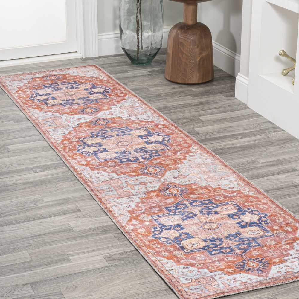 Maris Ornate Medallion Washable Indoor/Outdoor Area Rug. Picture 2