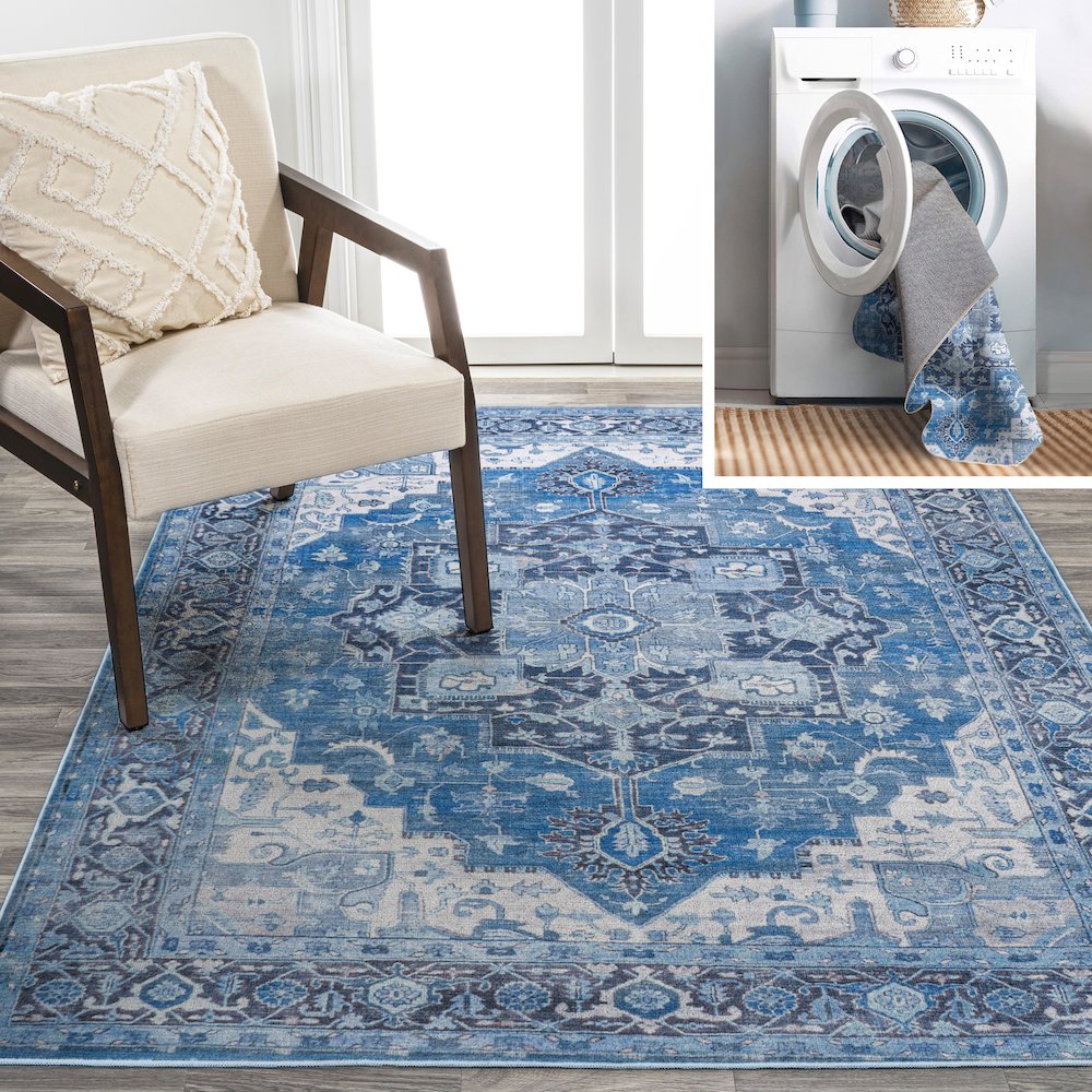 Maris Ornate Medallion Washable Indoor/Outdoor Area Rug. Picture 10