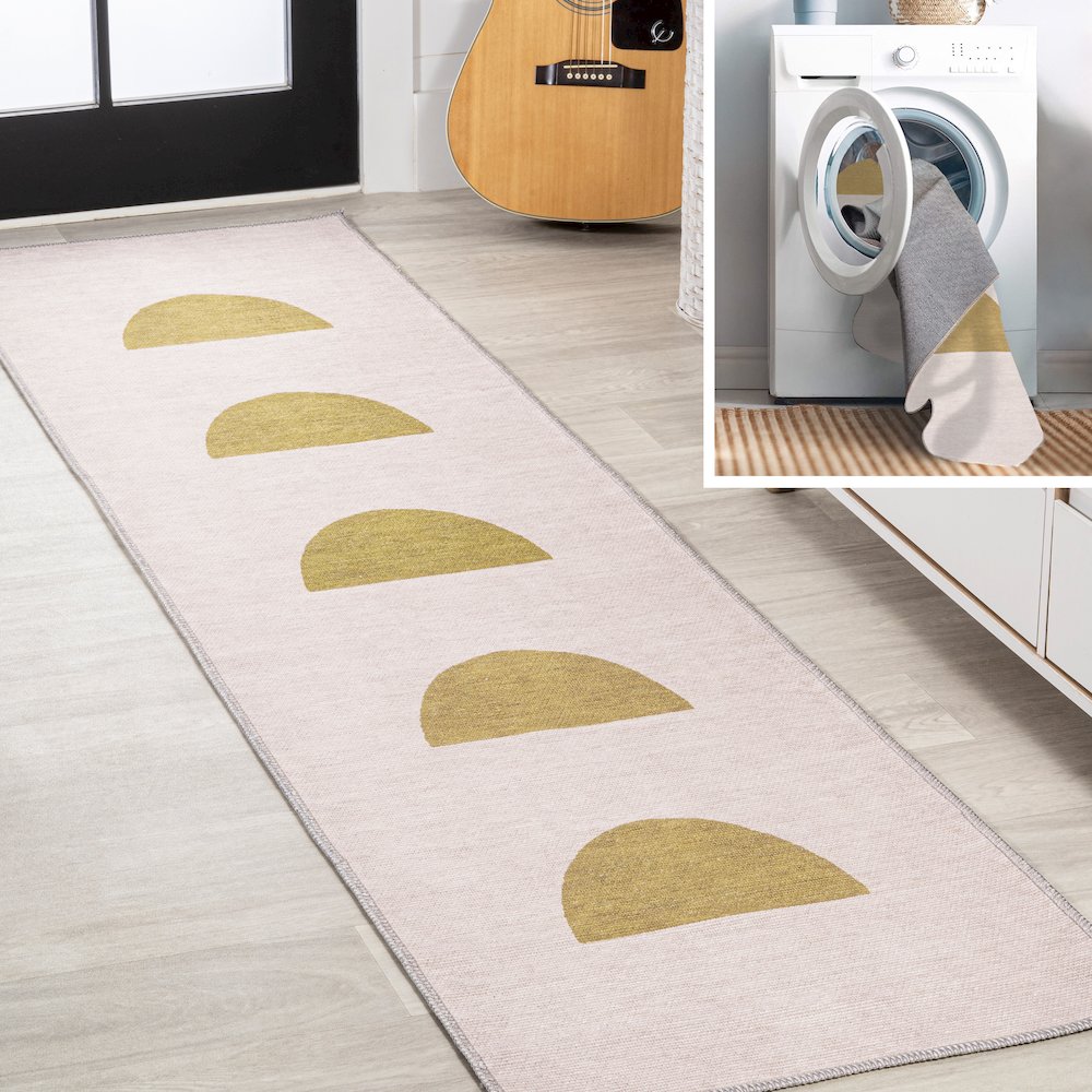 Luola Minimalist Geometric Machine Washable Area Rug. Picture 7