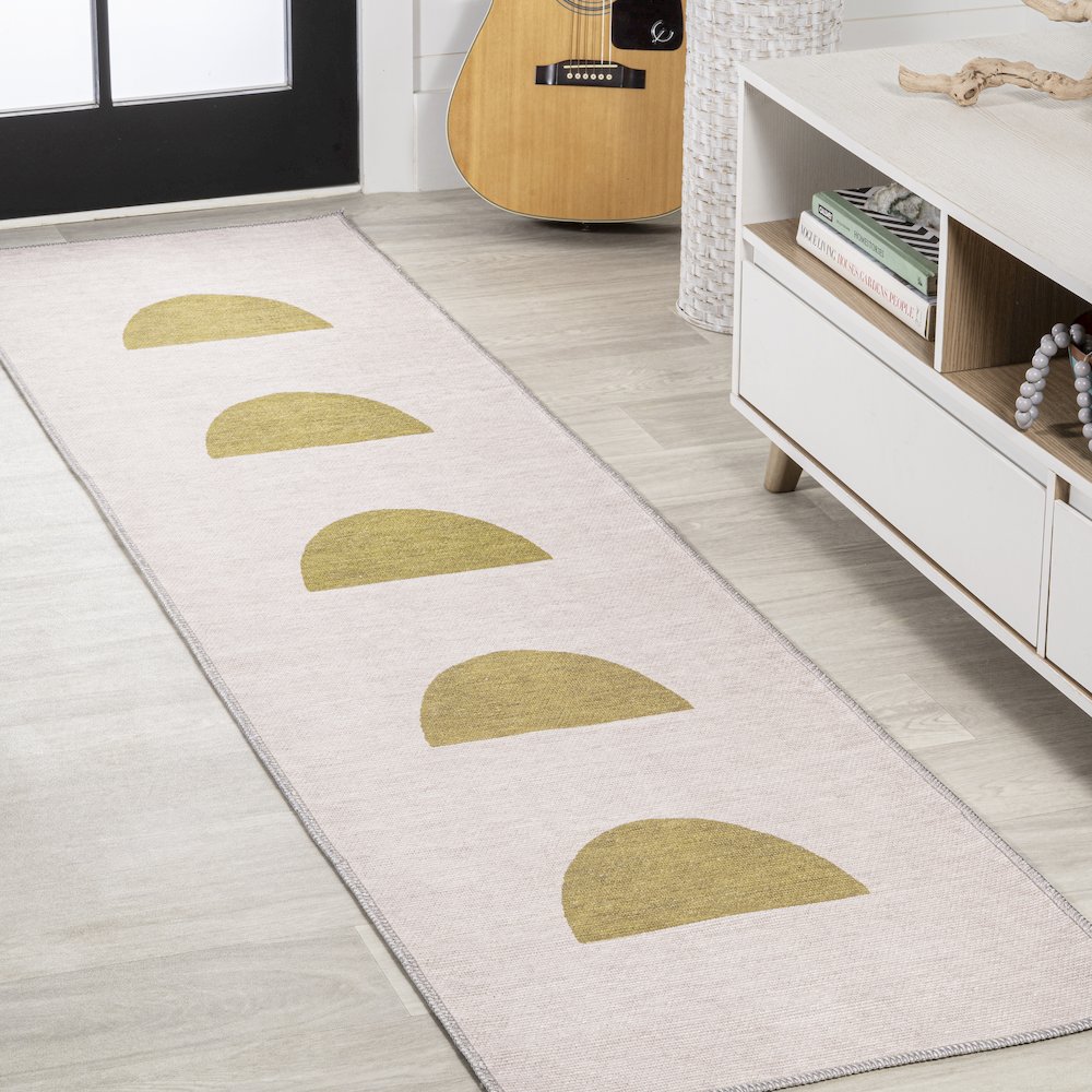 Luola Minimalist Geometric Machine Washable Area Rug. Picture 2