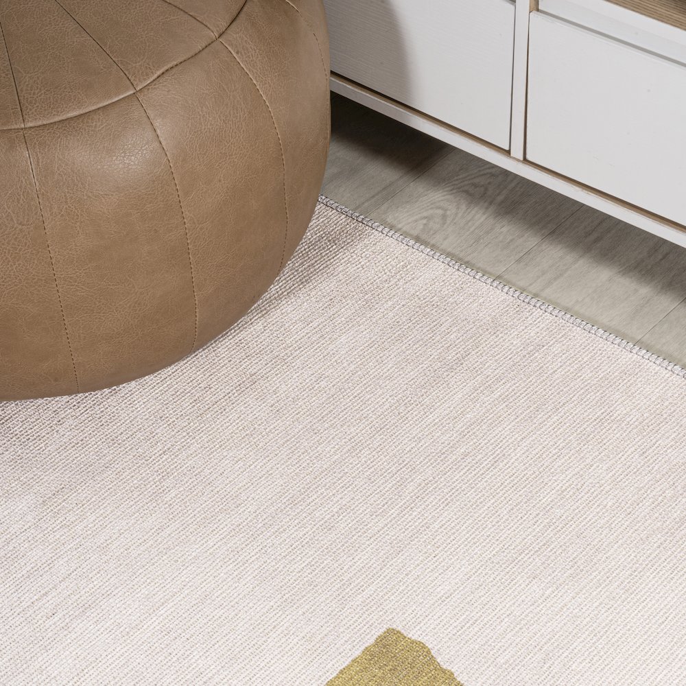 Luola Minimalist Geometric Machine Washable Area Rug. Picture 4