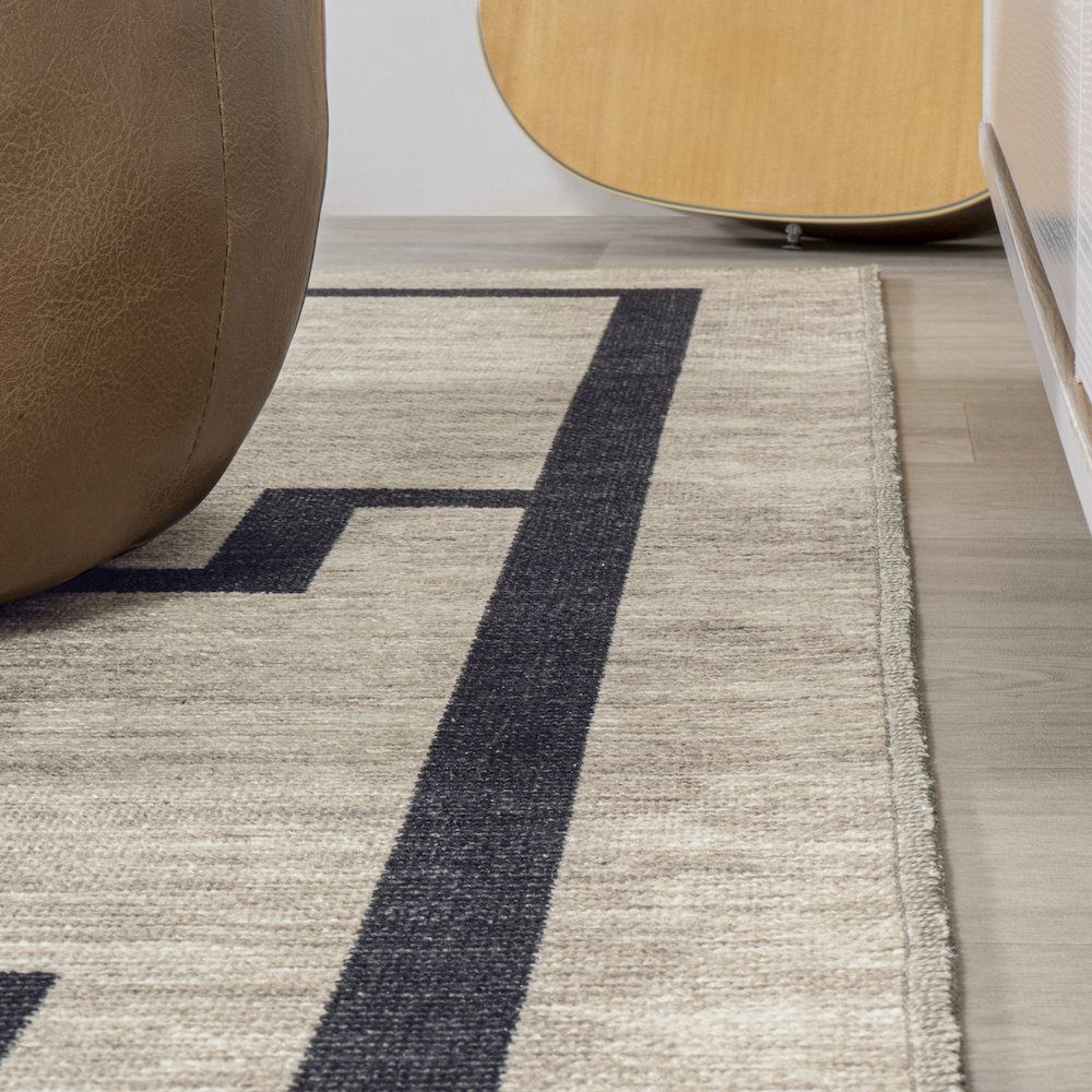 Ashkii Minimalist Medallion Machine Washable Area Rug. Picture 5