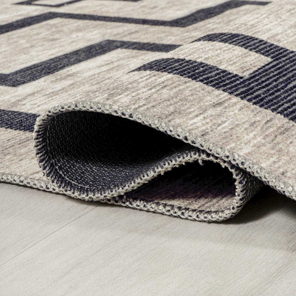 Ashkii Minimalist Medallion Machine Washable Area Rug. Picture 6
