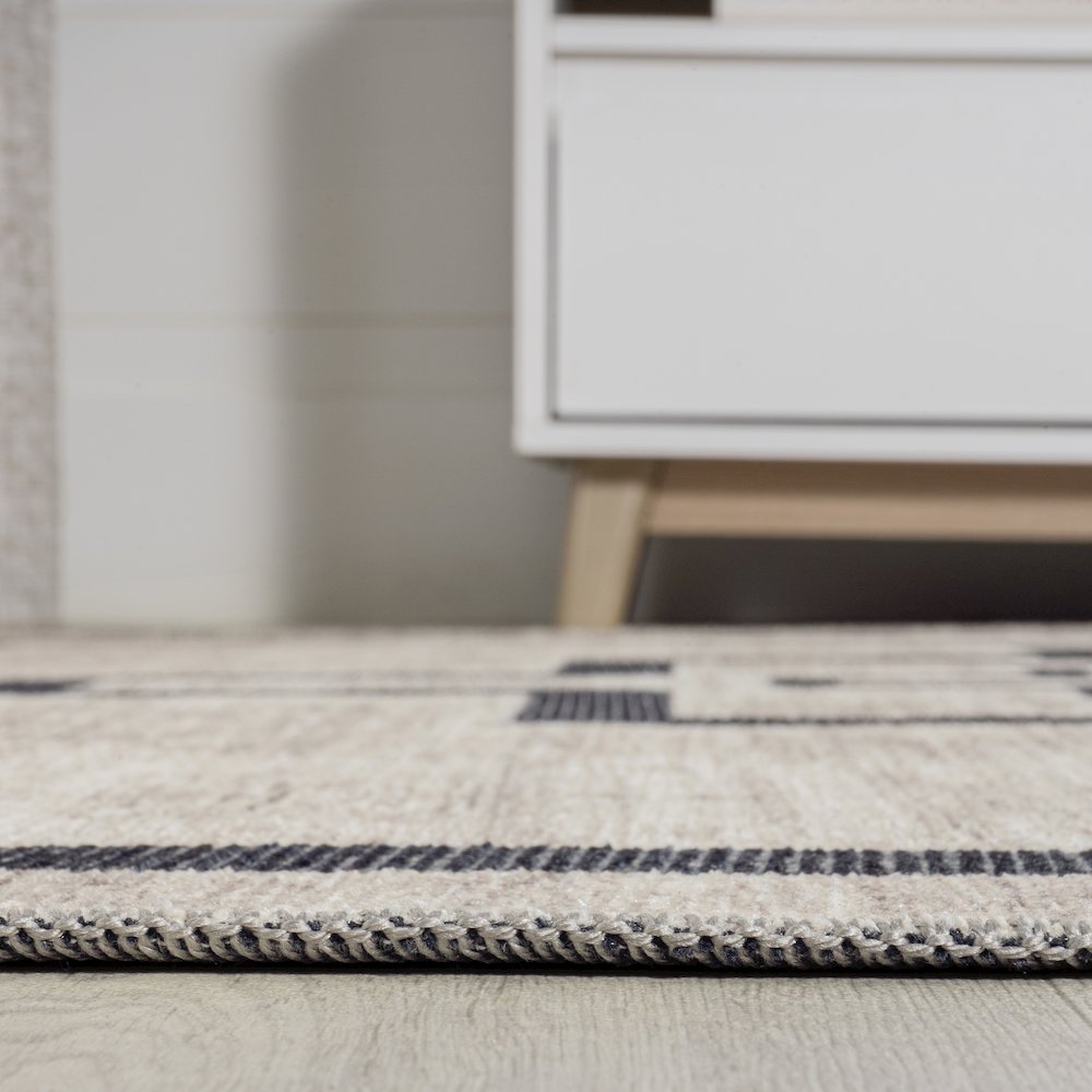 Ashkii Minimalist Medallion Machine Washable Area Rug. Picture 9