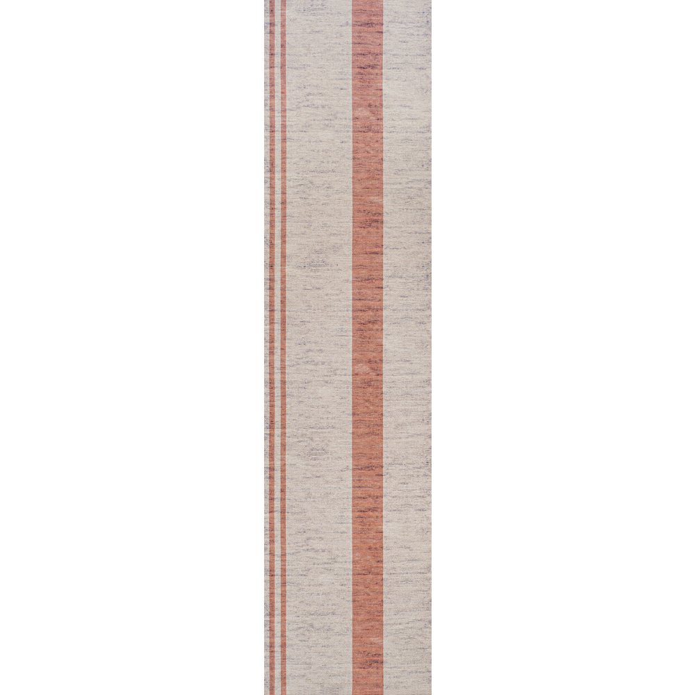 Raita Modern Distressed Stripe Machine Washable Area Rug. Picture 1