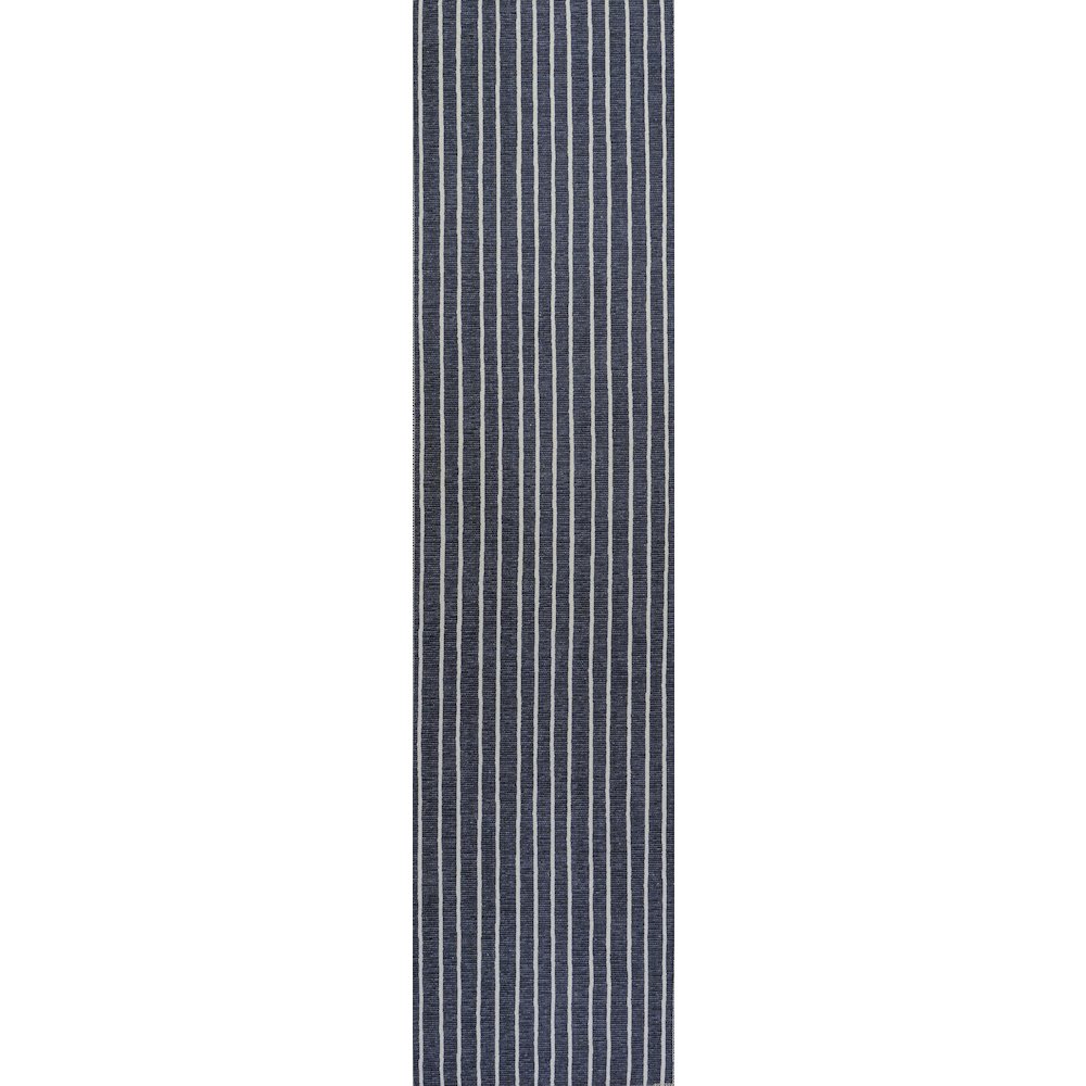 Rand Distressed Ticking Stripe Machine Washable Area Rug. Picture 1