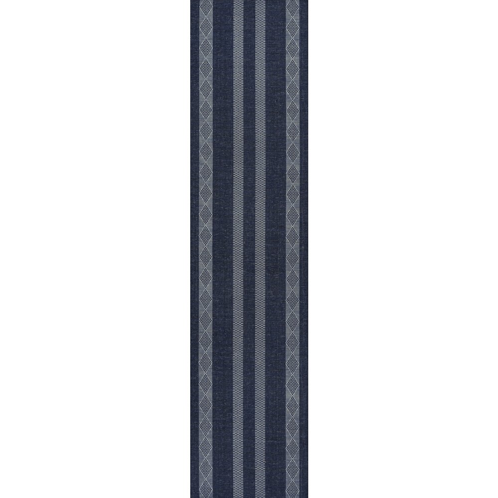 Nautisk Trellis Stripe Machine Washable Area Rug. Picture 1