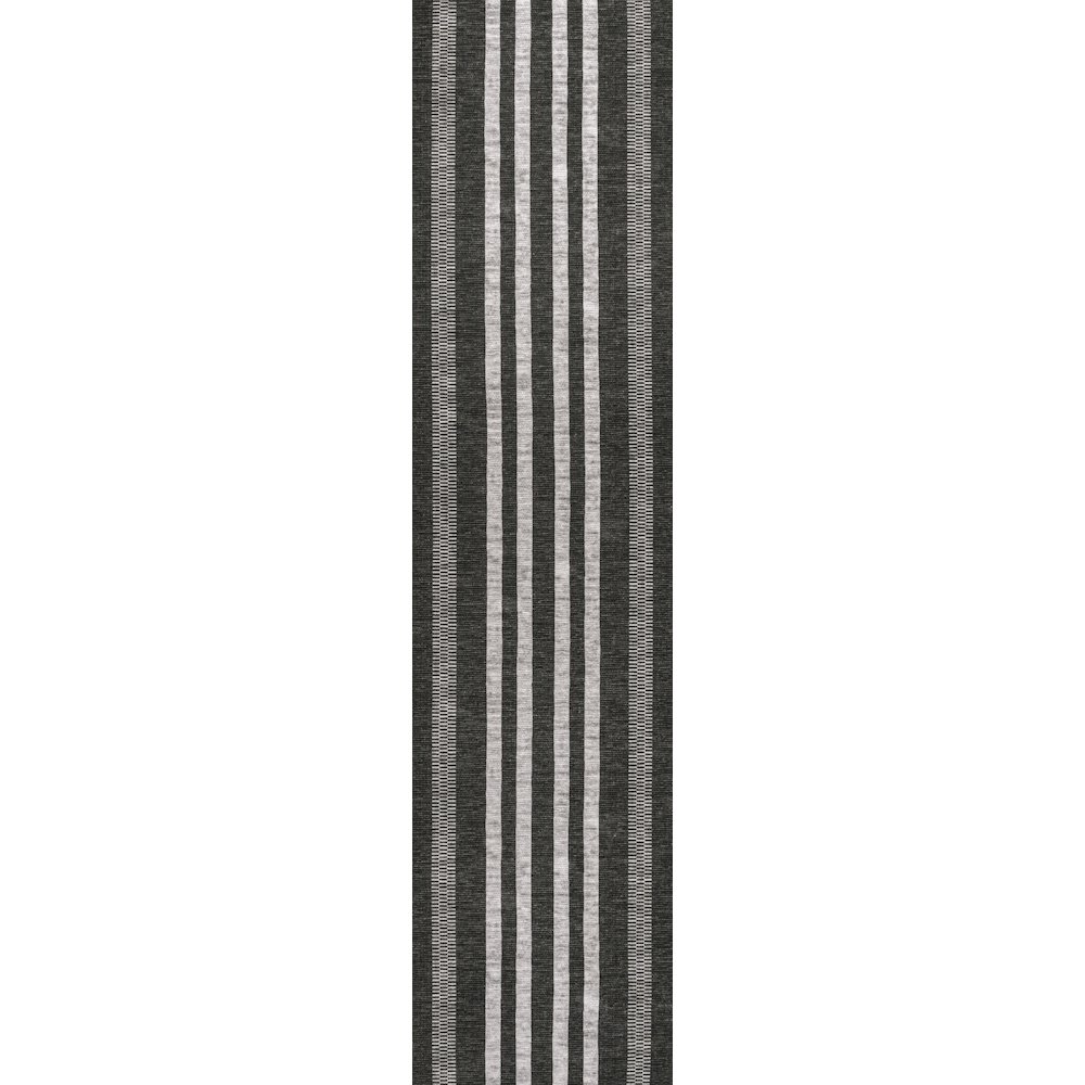 Vichy Geometric Striped Machine Washable Area Rug. Picture 1
