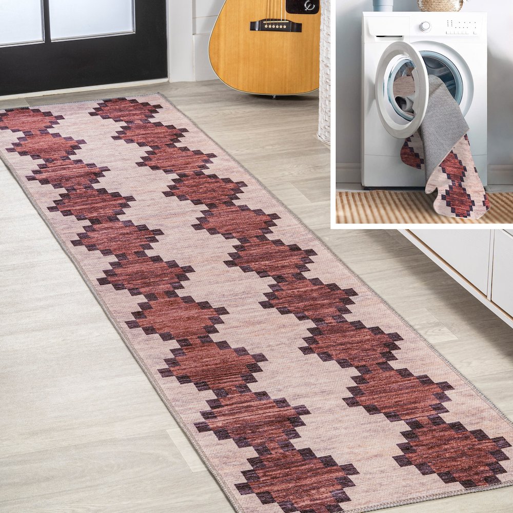 Timantii Modern Trellis Kilim Area Rug. Picture 7